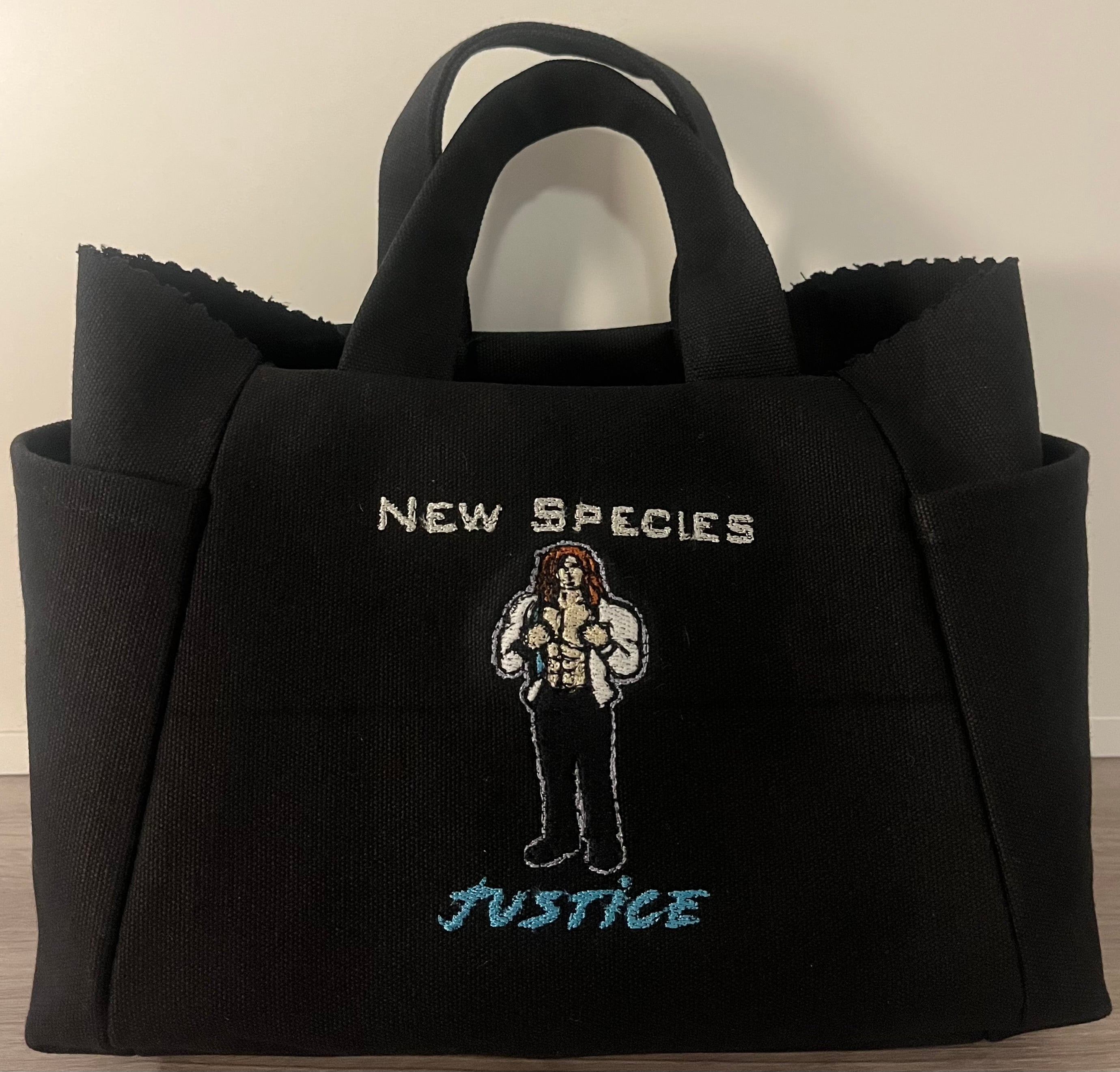 Justice  –  Personalized New Species Canvas Tote –  Small $65.00, Large $100.00